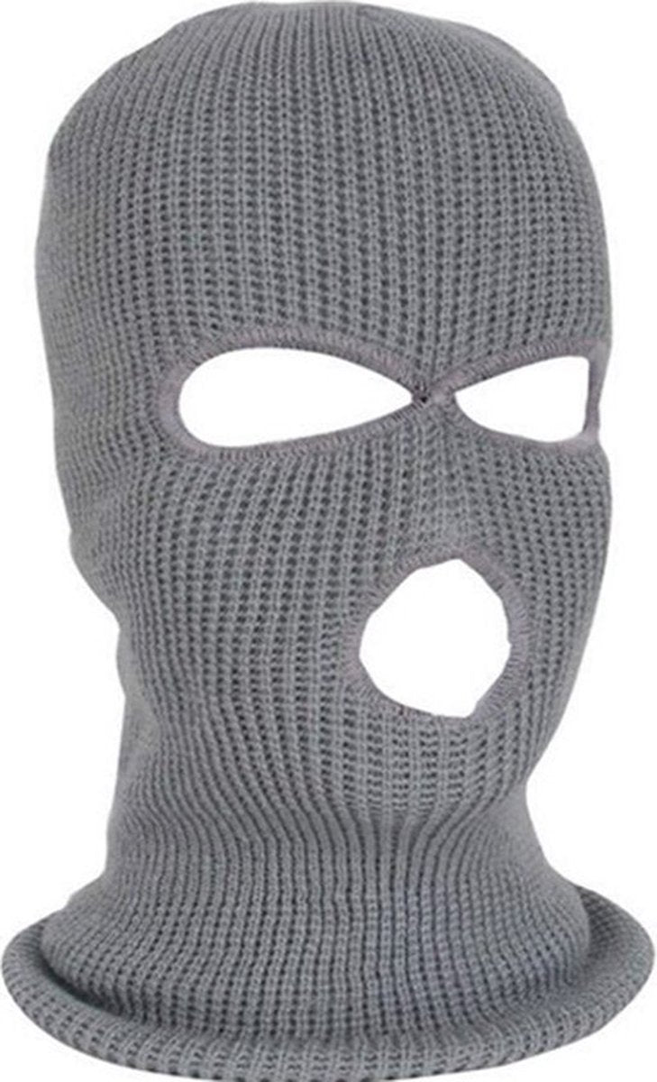 2x Facemask I Sports hat I Three-hole hat I Ski hat I Bivouac I Balaclava I One Size I Gray.