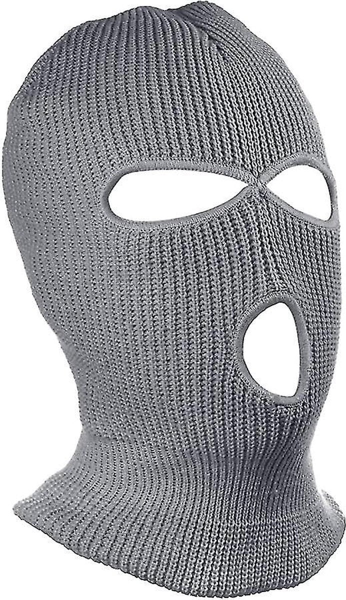 2x Facemask I Sports hat I Three-hole hat I Ski hat I Bivouac I Balaclava I One Size I Gray.