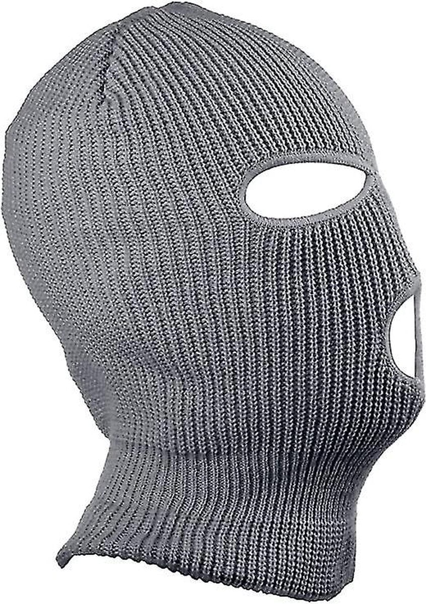 2x Facemask I Sports hat I Three-hole hat I Ski hat I Bivouac I Balaclava I One Size I Gray.
