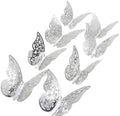 3D Wall Decoration Butterflies 12 Pieces | Wall Butterflies | Butterfly Wall Stickers | Solid Wall Stickers | Silver