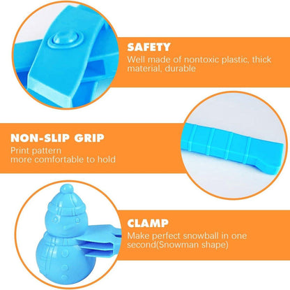 4 Pieces Snowball Maker for Children - Ball/Heart/Duck/Snowman - Safe PP Material.