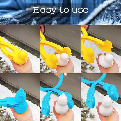 4 Pieces Snowball Maker for Children - Ball/Heart/Duck/Snowman - Safe PP Material.