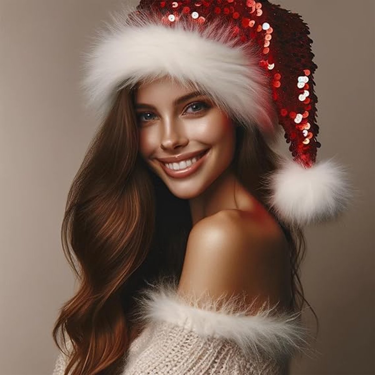 Santa Hat for Adults - Plush Santa Hat - Velvet Headwear - Lined and Dustproof