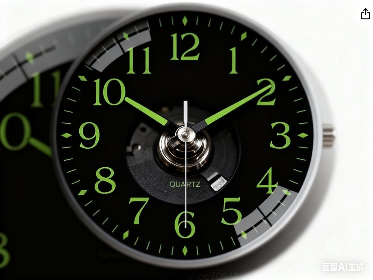 Luminous digital quartz wall clock - 20 cm - Modern minimalist silent clock for living room and bedroom - Stylish wall clock for home use