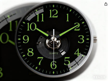Luminous digital quartz wall clock - 20 cm - Modern minimalist silent clock for living room and bedroom - Stylish wall clock for home use