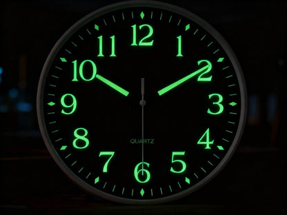 Luminous digital quartz wall clock - 20 cm - Modern minimalist silent clock for living room and bedroom - Stylish wall clock for home use