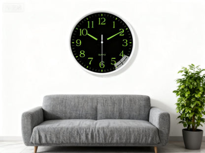 Luminous digital quartz wall clock - 20 cm - Modern minimalist silent clock for living room and bedroom - Stylish wall clock for home use