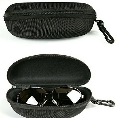 Portable Glasses Case Hard Case - Glasses Pouch - Waterproof Sunglasses Storage - Hard Box With Zipper and Olip - Durable Protective Case for Glasses