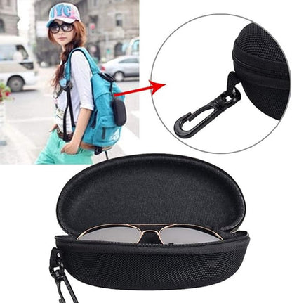 Portable Glasses Case Hard Case - Glasses Pouch - Waterproof Sunglasses Storage - Hard Box With Zipper and Olip - Durable Protective Case for Glasses