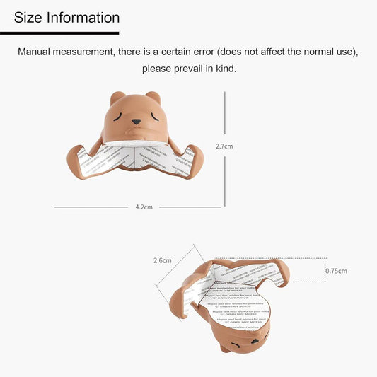 4 Sleepy Bear Corner Protectors - Child Safety and Baby Security - Soft Cartoon Bear Design - Cushioning Edge Protectors - for Tables and Windows.