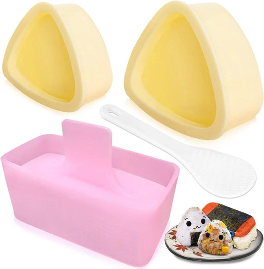 Onigiri mold - 3-pack Musubi press maker Triangular rice ball mold maker - Kids' lunch Bento and DIY at home.