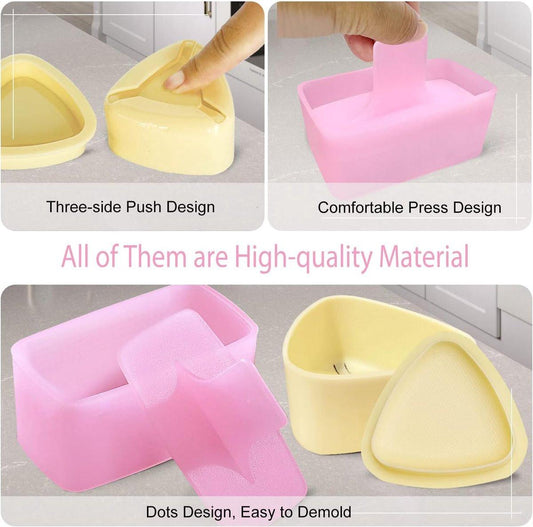 Onigiri mold - 3-pack Musubi press maker Triangular rice ball mold maker - Kids' lunch Bento and DIY at home.