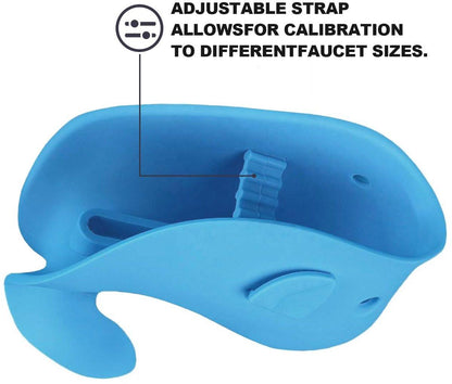 Bath Faucet Cover - Soft silicone safety protector for children, toddlers, and babies - Cute whale design, nice bath gift for children - blue.