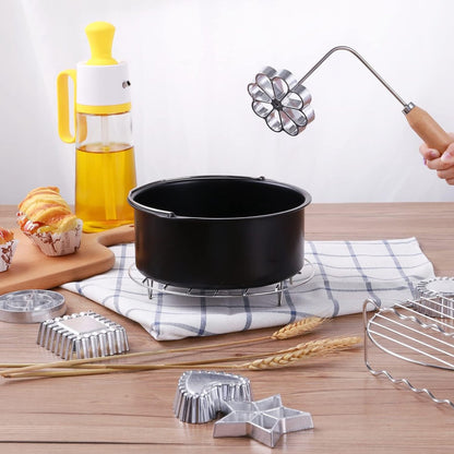 4-Piece Rosette Shaper Set - Cast Aluminum with Wooden Handle - For Coffee Cookies, Bunuelos & Funnel Cookies