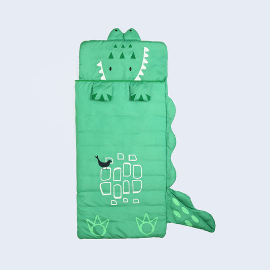 Children's Sleeping Bag 160x60cm â Cartoons, soft warm, green.