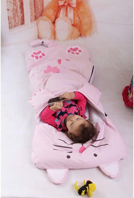 Children's Sleeping Bag 160x60cm â Cartoons, soft warm, green.