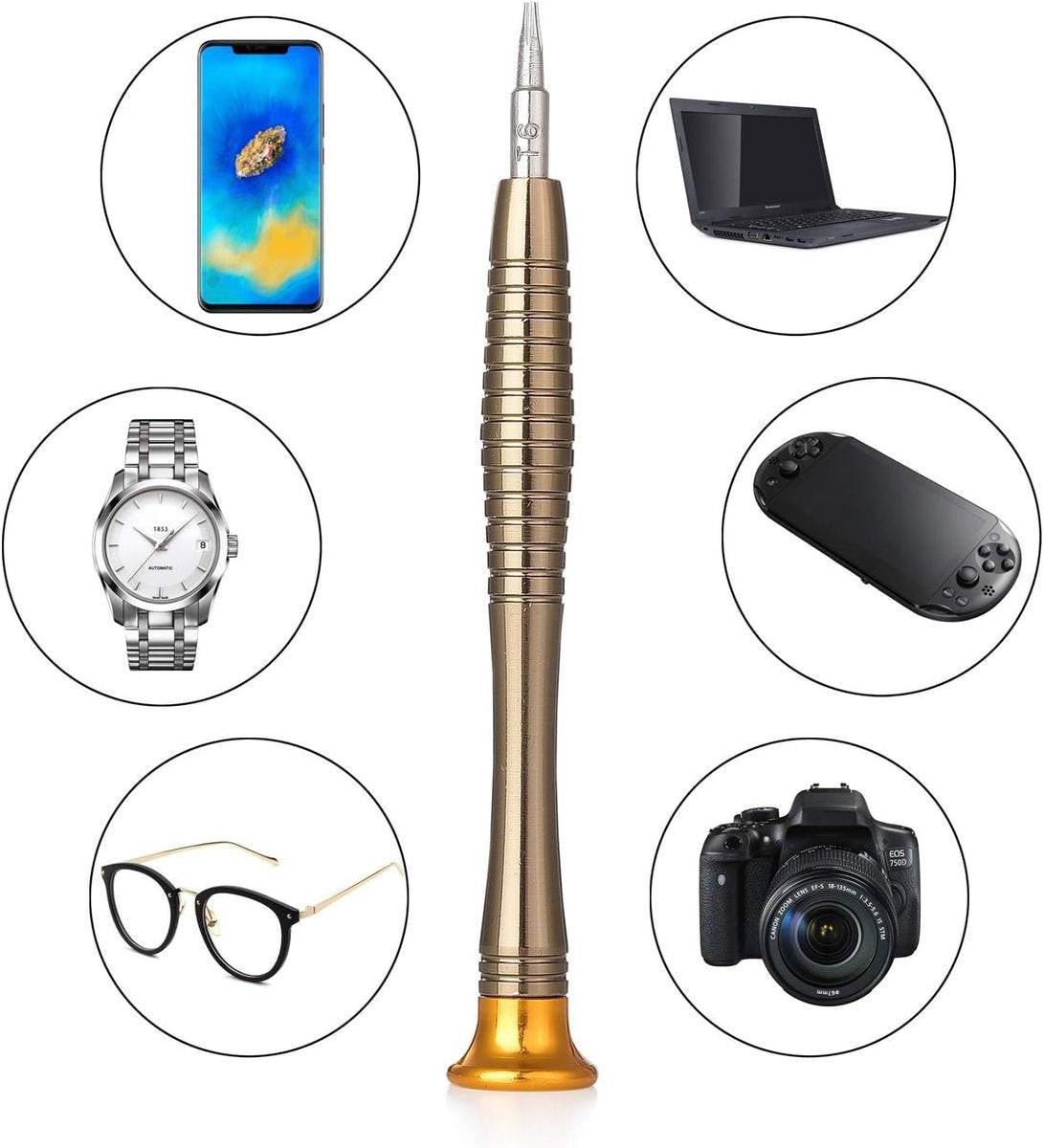 Screwdriver Set - 25-in-1 Repair Kit - Screwdriver Set with Protective Case - Professional Repair Kit for Mobile Phones, Laptops, and Glasses - Includes Torx, Y-, slotted, and triangle screwdrivers..
