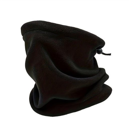Multifunctional tubular scarf (black) - lined with warm fleece, can be used as a neck warmer or face mask - windproof and warm scarf - suitable for winter sports such as skiing, snowboarding, cycling, hiking, and ice skating.