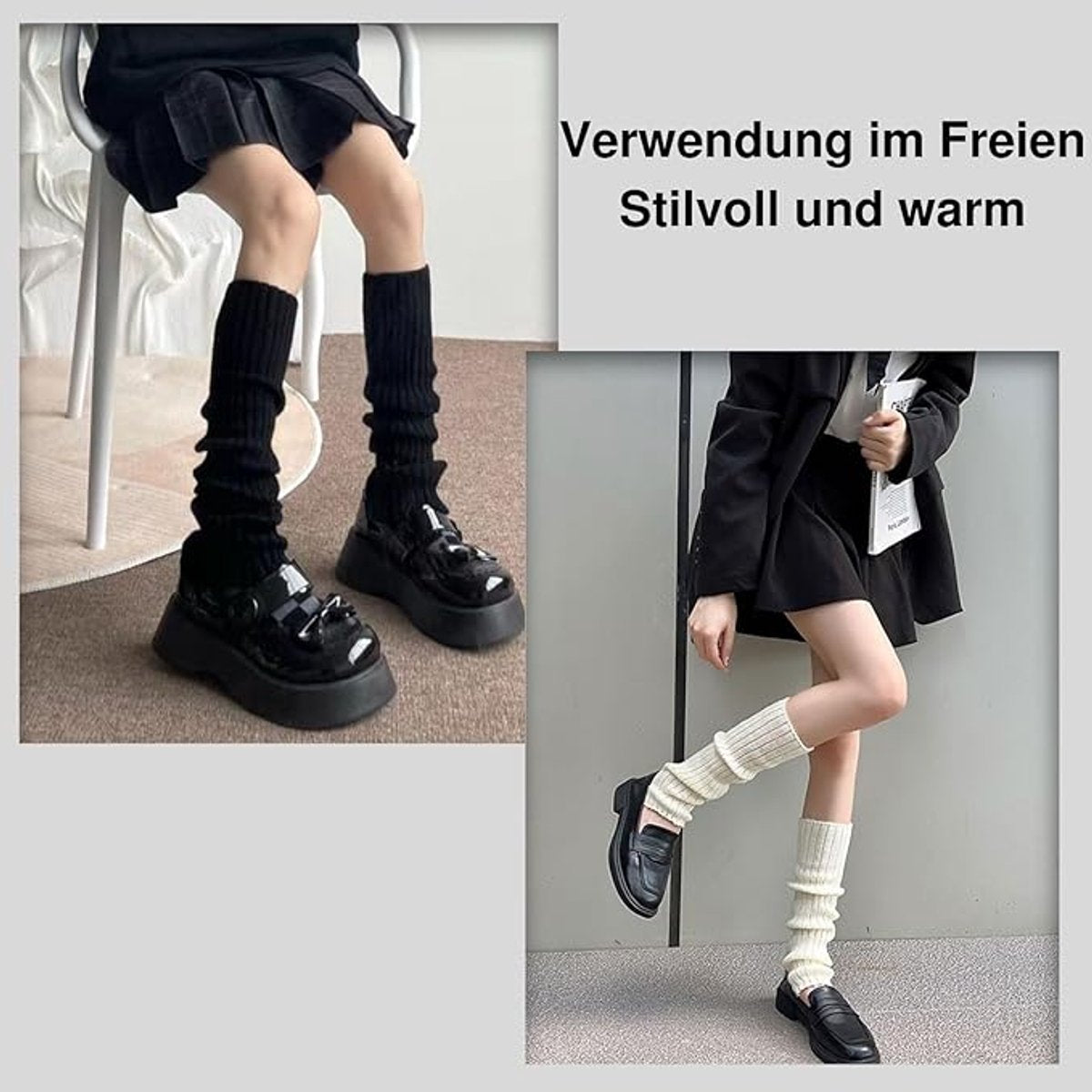 Winter leg warmers - Women's Oktoberfest leg warmers - Black women's leg warmers - Children's leg warmers - High knee socks and ankle warmers