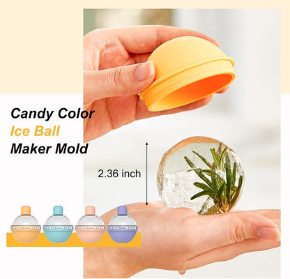 Silicone Ice Cream Ball Mold 4-Piece – Food Safe, for Whiskey