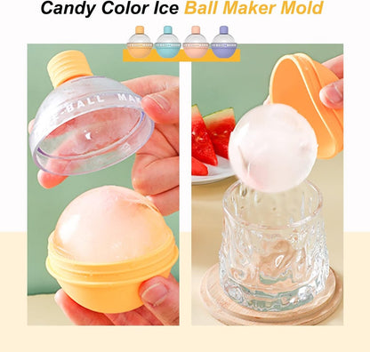 Silicone Ice Cream Ball Mold 4-Piece – Food Safe, for Whiskey