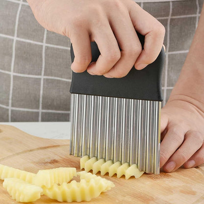 Vegetable knife - Stainless steel - Serrated blade - Potato chip cutter - Fruit and vegetable cutter - Kitchen tool