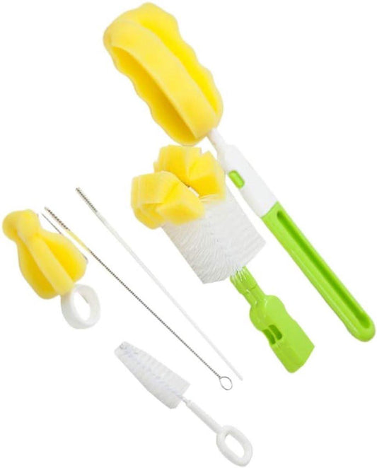 6 pieces baby bottle brushes and feeding bottle cleaning brushes for babies, toddlers, and preschoolers (Random color).