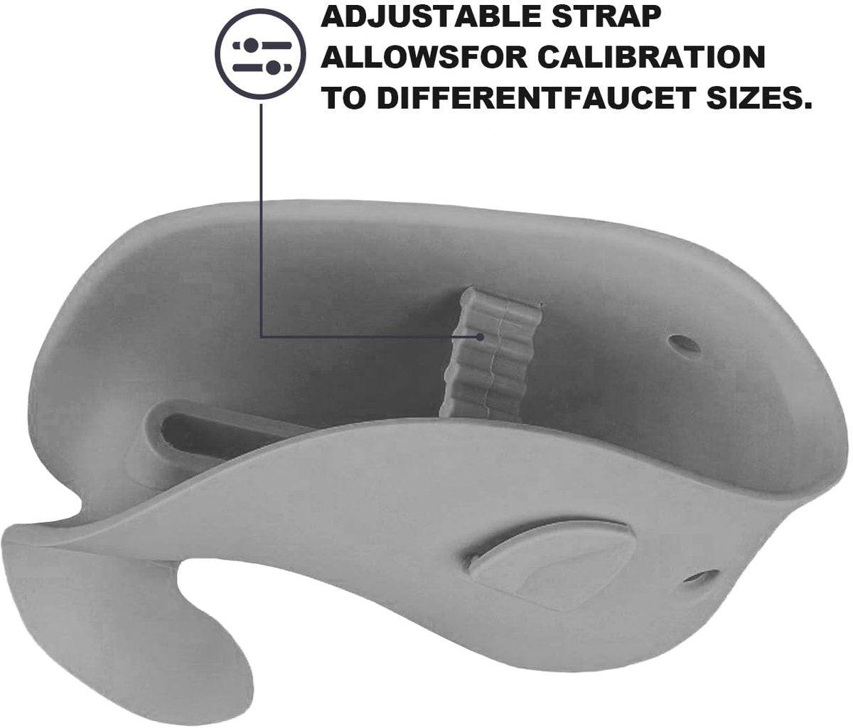 Baby Bath Faucet Cover - Soft silicone safety protector for children, toddlers and babies - Cute whale design, nice bath gift for children - gray.
