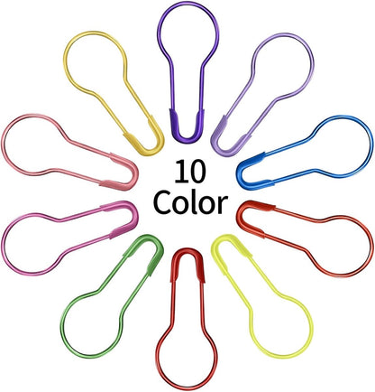 300 Pear-shaped safety pins - 10 colors available - Gourd-shaped metal pins - Pumpkin pins - Pear-shaped safety pins - Sewing markers - Line markers - Suitable for crochet, knitting, and DIY crafts