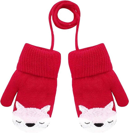 Winter gloves - Knitted winter gloves for boys and girls, with warm fleece lining, suitable for children aged 0-3 years..