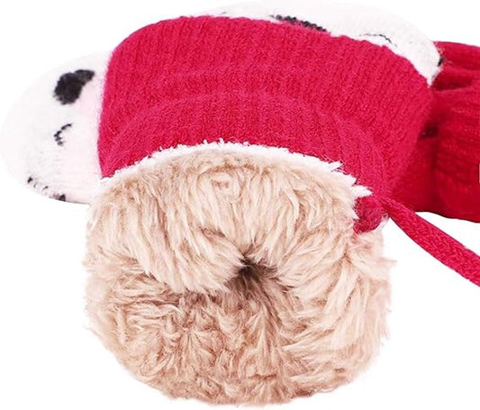 Winter gloves - Knitted winter gloves for boys and girls, with warm fleece lining, suitable for children aged 0-3 years..