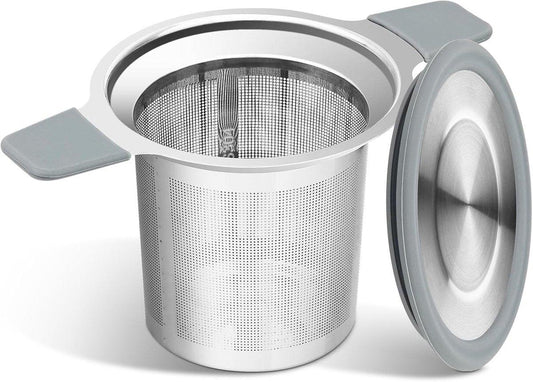 Tea infuser strainers - Stainless steel loose tea strainer with heat-resistant double handles - Extra fine mesh ball strainers - Diffuser holder filter for mugs.