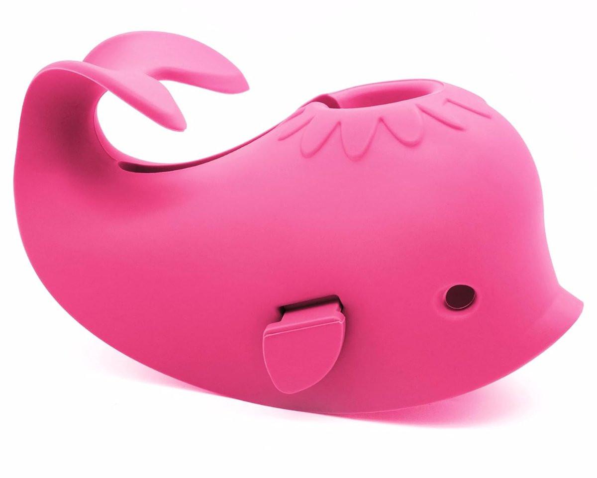Baby Bath Faucet Cover - Soft silicone safety protector for children, toddlers and babies - Cute whale design, nice bath gift for children - red.
