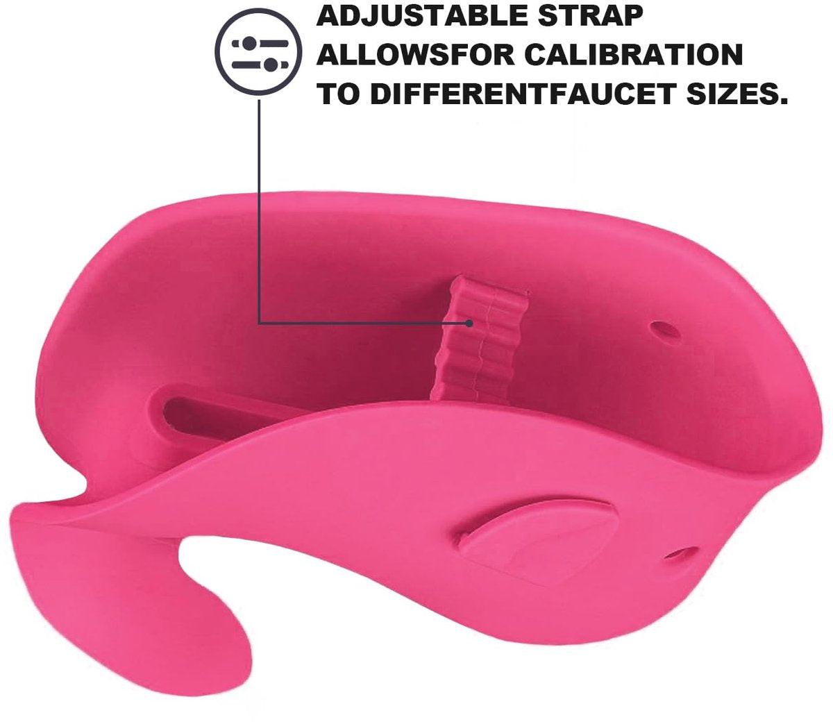 Baby Bath Faucet Cover - Soft silicone safety protector for children, toddlers and babies - Cute whale design, nice bath gift for children - red.