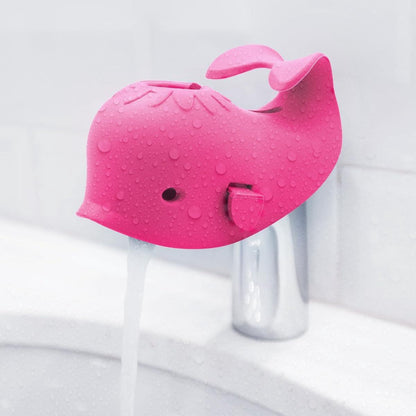 Baby Bath Faucet Cover - Soft silicone safety protector for children, toddlers and babies - Cute whale design, nice bath gift for children - red.