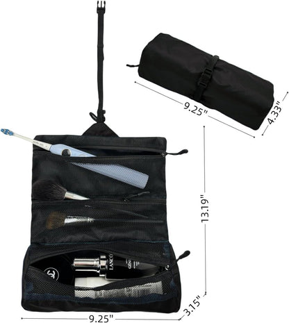 Men's travel toiletry bag - Hanging toiletry bag with waterproof shaver organizer - Makeup and travel essentials container with multiple compartments - Outdoor gift for men (black)
