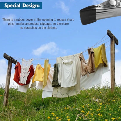 Stainless Steel Clothes Clips 40-piece – Strong, for outdoor use