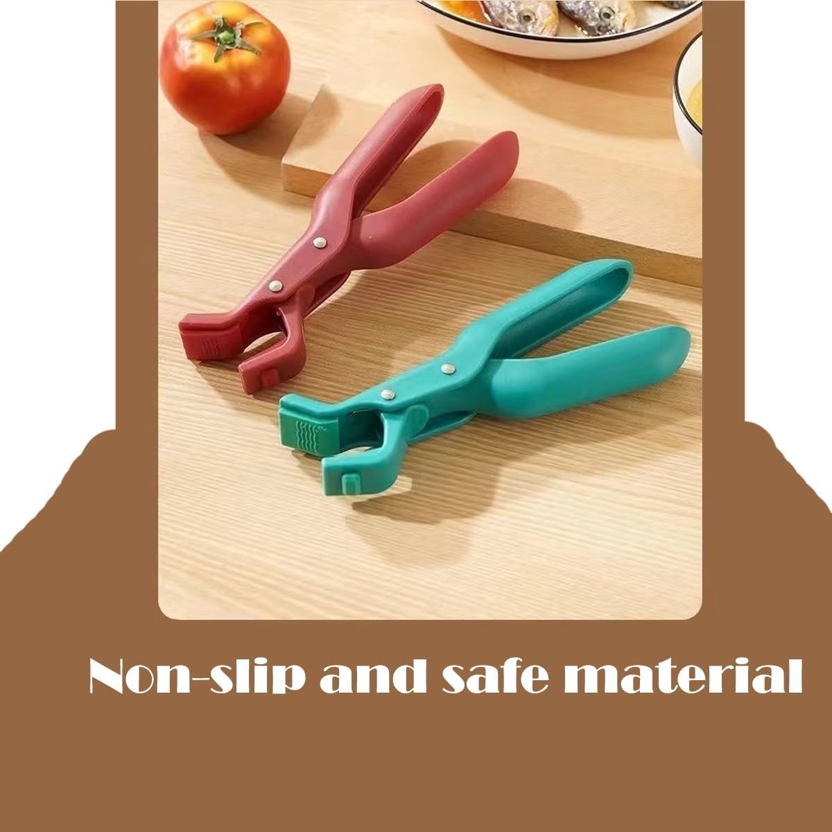 2-piece anti-burn clip for bowls - Kitchen use - Clip for hot dishes - Non-slip silicone clip for the kitchen - 2025 improved silicone clip