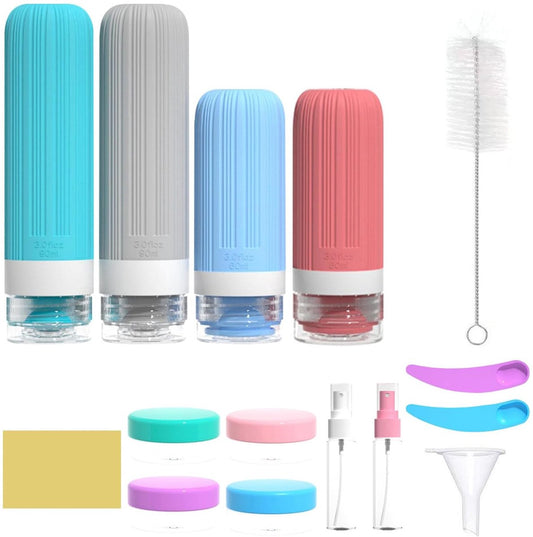 Travel Bottles with Case - Travel Accessories - Cosmetic Jars - Travel Bottles - Suitable for Toiletries - Eco-Friendly and Portable (1 piece)