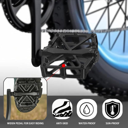 Foot pedals - 9/16 inch mountain bike foot pedals - with waterproof, sealed bearings - 2-pack