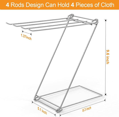Kitchen Towel Holder, 4-Arm Kitchen Towel Rack for Drying Dishcloths Hand Towels, Foldable Free Standing Hand Towel Holder for Countertop Bathroom Kitchen Organization RV Essentials, 2 Pack