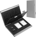 SD card holder - SD card holder - Memory card holder - Aluminum alloy hard shell - Dual layer capacity for 6 SD cards and 12 TF cards Silver color.