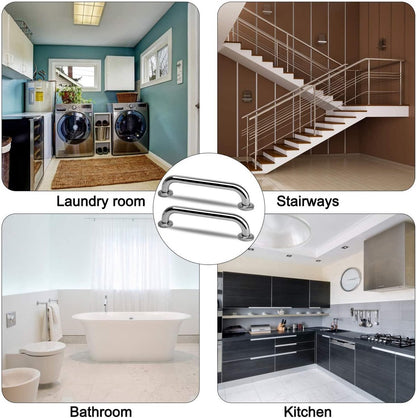 2 Pieces Bathroom Grab Bar 304 Stainless Steel - 30cm - 500lbs Load Capacity - For the Elderly