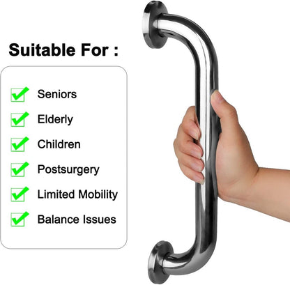 2 Pieces Bathroom Grab Bar 304 Stainless Steel - 30cm - 500lbs Load Capacity - For the Elderly