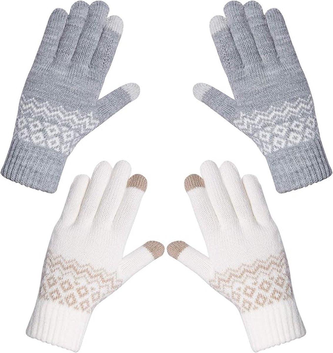 Gloves-men's gloves Women's winter gloves - Snowflake print Warm touchscreen gloves - Unisex - Reusable.