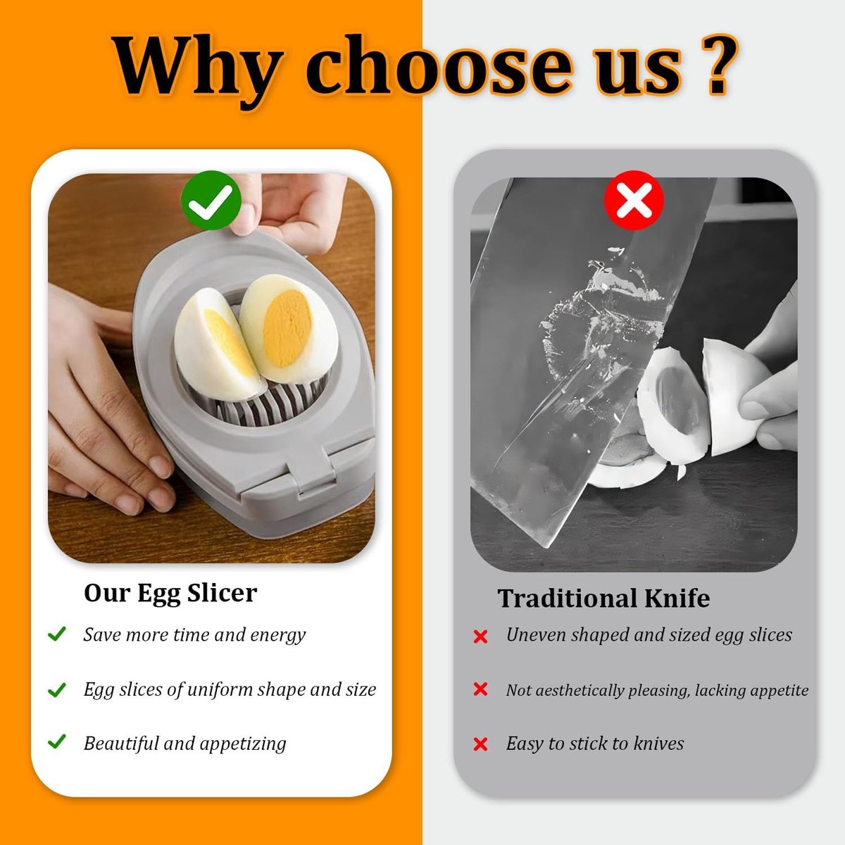 Egg slicer - stainless steel egg slicer - Suitable for slicing eggs - Multifunctional egg slicer - Comes with storage box - Also suitable for slicing eggs, strawberries, and other soft fruit.