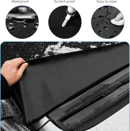 Car Window Protection - Windproof and Snowproof - 600D Oxford Fabric Windscreen Protection - Universal Type - Suitable for most cars.