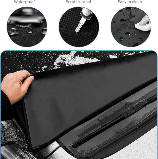Car Window Protection - Windproof and Snowproof - 600D Oxford Fabric Windscreen Protection - Universal Type - Suitable for most cars.