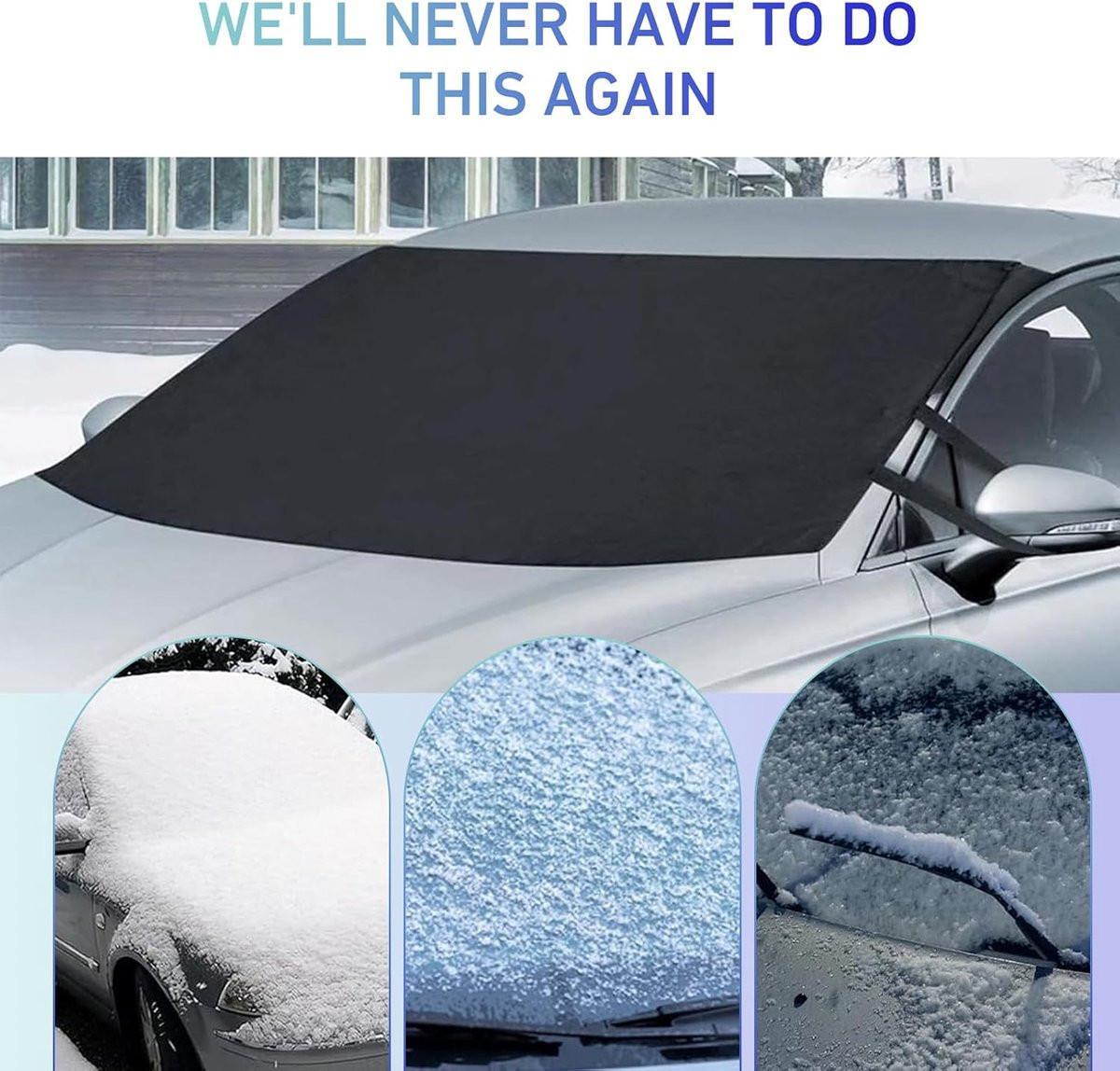 Car Window Protection - Windproof and Snowproof - 600D Oxford Fabric Windscreen Protection - Universal Type - Suitable for most cars.