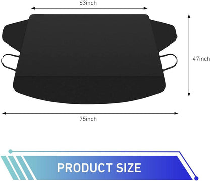 Car Window Protection - Windproof and Snowproof - 600D Oxford Fabric Windscreen Protection - Universal Type - Suitable for most cars.